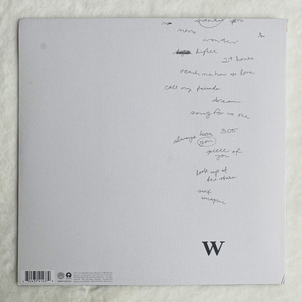 Shawn Mendes - Wonder Vinyl back cover